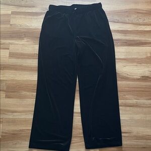 Elegant Black Wide Leg Velvet Pants